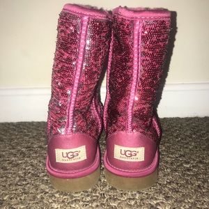 UGG pink/silver boots size 7